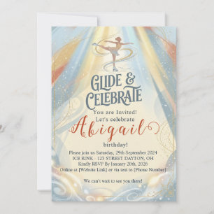 Invitation d'anniversaire élégante pour patinage s
