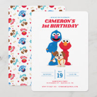 Invitation d'anniversaire Elmo, Grover & Tango