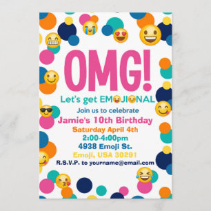 Invitation d'anniversaire Emoji