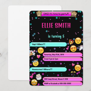 Invitation d'anniversaire Emoji