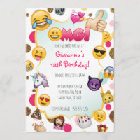 Invitation d'anniversaire Emoji - Invitations thém