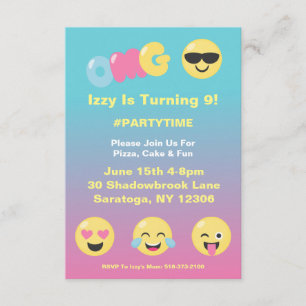 Invitation d'anniversaire Emoji Ombre