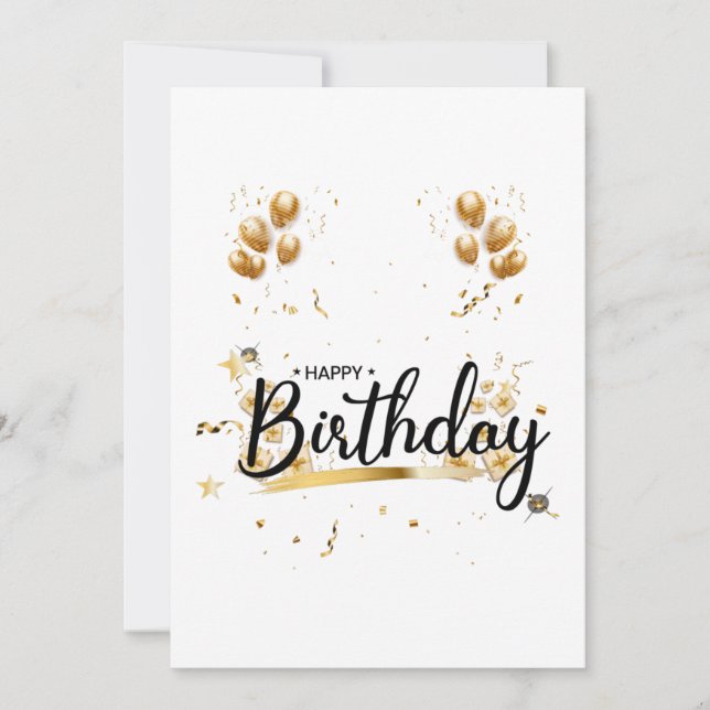 Invitation d'anniversaire en or (Devant)