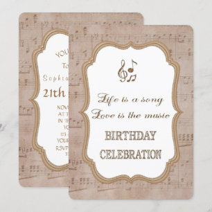 Invitation d'anniversaire en or avec une feuille d