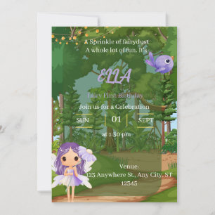 Invitation d'anniversaire Enchanted Purple Fairy