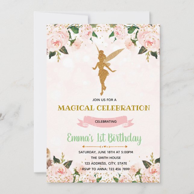 Invitation d'anniversaire enchantée (Devant)