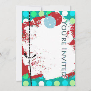 invitation d'anniversaire enfant rouge bleu vert