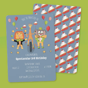 Invitation d'anniversaire enfant thème cirque