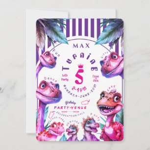 Invitation d'anniversaire Enfants Dinosaure Aquare