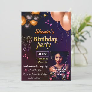 Invitation d'anniversaire entièrement personnalisa