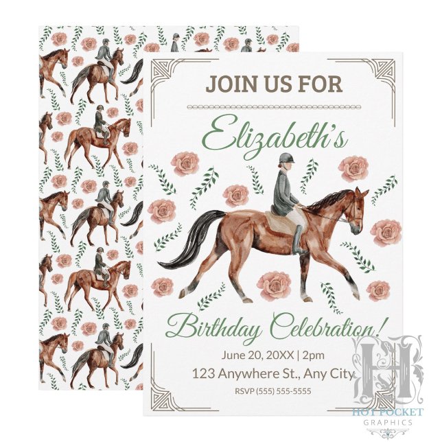 Invitation d'anniversaire équestre (Créateur téléchargé)