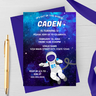 Invitation d'anniversaire Espace Hors de ce Monde