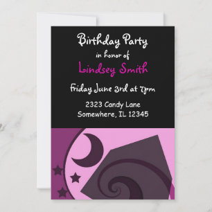 Invitation d'anniversaire étoiles et lune