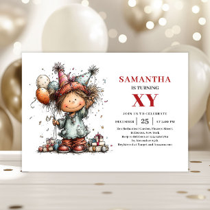 Invitation d'anniversaire fantaisiste pour fille d
