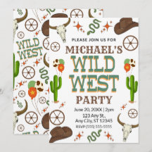 Invitation d'anniversaire Far West