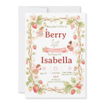Invitation d'anniversaire Fée Fraise