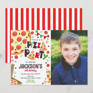 Invitation d'anniversaire fête pizza enfants fête 