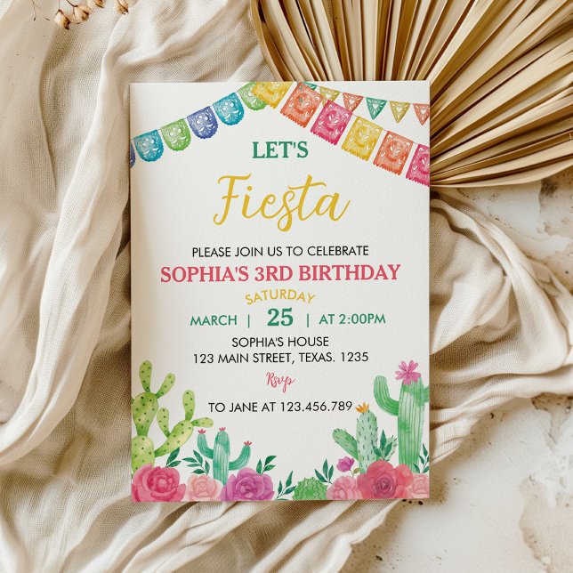 Invitation d'anniversaire Fiesta Cactus Girl (Créateur téléchargé)