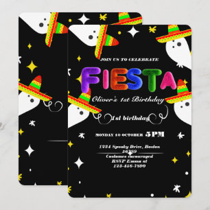 Invitation d'anniversaire Fiesta Chalkboard mexica