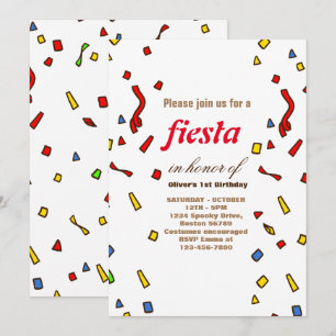 Invitation d'anniversaire Fiesta Chalkboard mexica