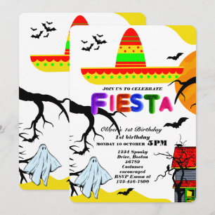 Invitation d'anniversaire Fiesta Chalkboard mexica
