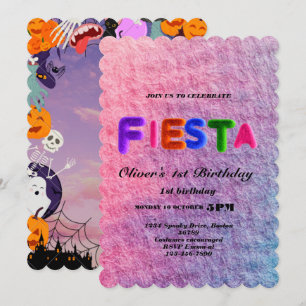 Invitation d'anniversaire Fiesta Chalkboard mexica