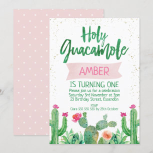 Invitation d'anniversaire Fiesta Holy Guacamole