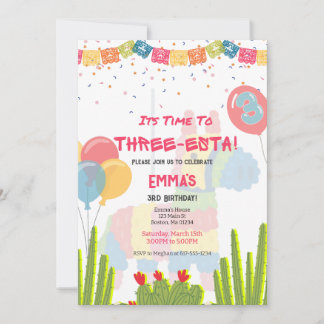Invitation d'anniversaire Fiesta Three Esta