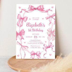 Invitation d'anniversaire fille arc-en-ciel rose C