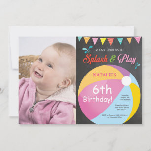 Invitation d'anniversaire Fille Splash Splash à la