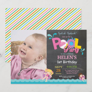 Invitation d'anniversaire Fille Splash Splash à un