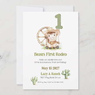 Invitation d'anniversaire First Rodeo Western