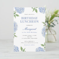Invitation d'anniversaire, Fleur d'hortensia bleu