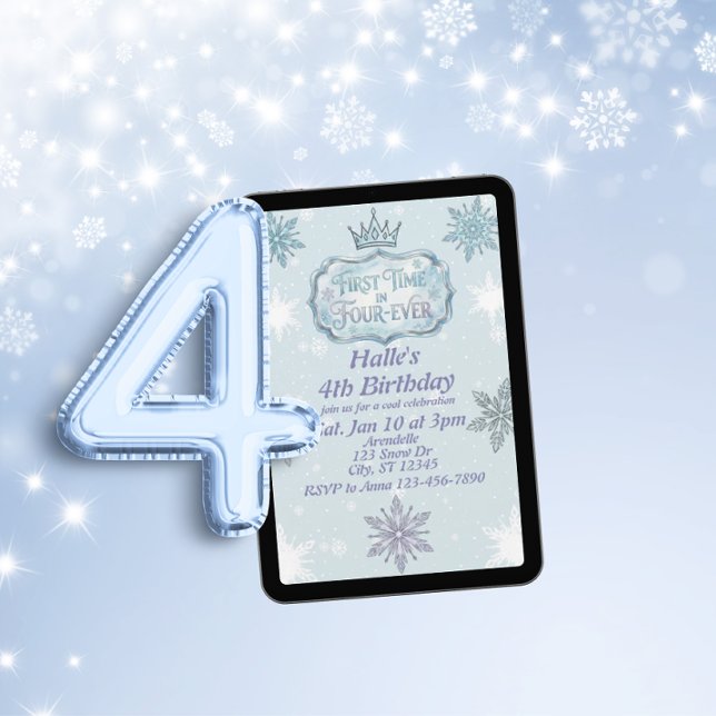 Invitation d'anniversaire flocon de neige pour la  (Créateur téléchargé)