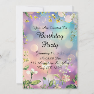 Invitation d'anniversaire floral