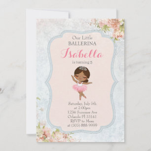 Invitation d'anniversaire Floral Ballerina