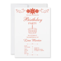 Invitation d'anniversaire florale en terracotta