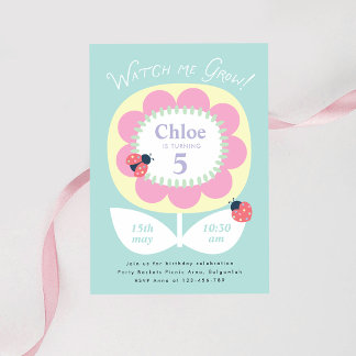 Invitation d'anniversaire florale, Regarde-moi gra