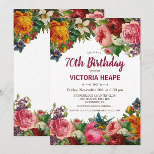 Invitation d'anniversaire florale vintage - TOUT Â