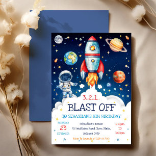 Invitation d'anniversaire Fusée spatiale Astronaut