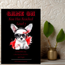 Invitation d'anniversaire Game On Niveau Supérieur