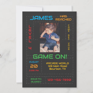 Invitation d'anniversaire Gamer niveau supérieur a