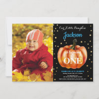Invitation d'anniversaire garçon automne citrouill