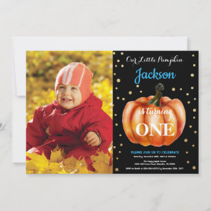Invitation d'anniversaire garçon automne citrouill