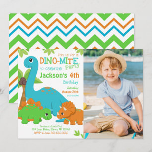 Invitation d'anniversaire garçon dinosaure / Fête