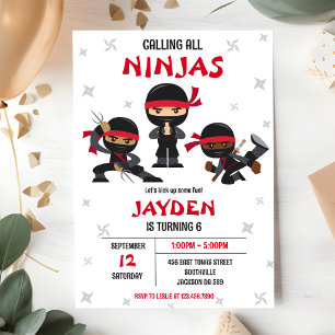 Invitation d'anniversaire garçon enfants karaté ni