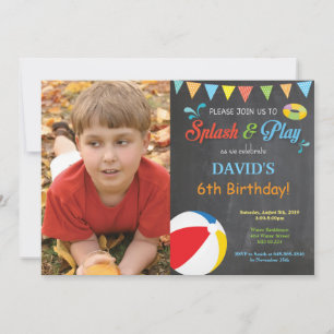 Invitation d'anniversaire garçon Splash Splash Fêt