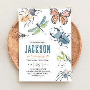 Invitation d'anniversaire garçon thème insecte