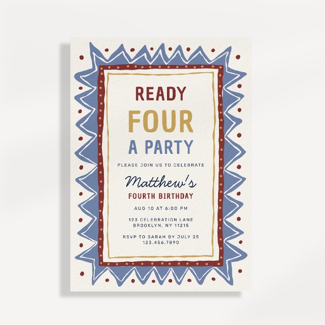 Invitation d'anniversaire garçon thème « Prêt pour (Créateur téléchargé)