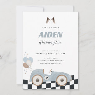 Invitation d'anniversaire garçon voiture de course